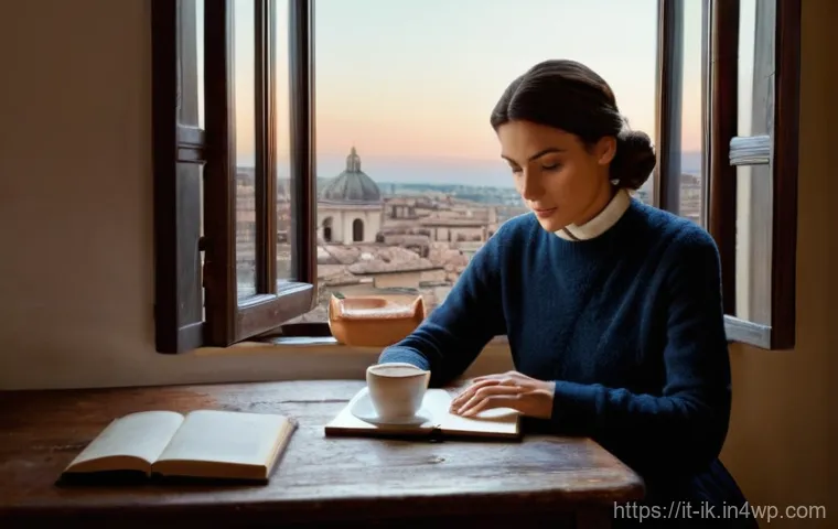 내러티브 패턴 변형을 통한 새로운 이야기 창작 - **"Authentic Connection at the Italian Desk"**
    A warm, softly lit, high-resolution photograph ca...